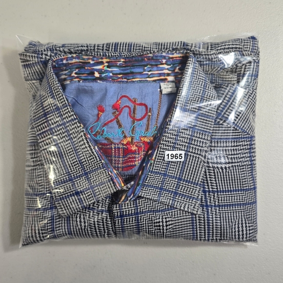 ROBERT GRAHAM Men's Dash Art Long Sleeve Button Up  XXL  2XL  Gray Blue - Picture 13 of 13